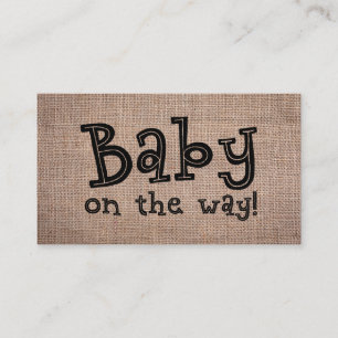 Baby on the Way! Rustic Burlap Gift Registry Card