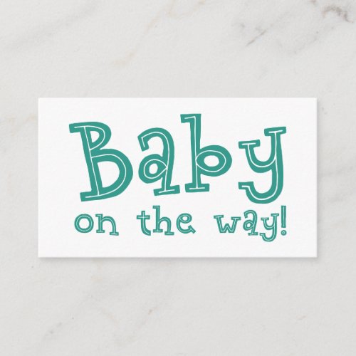 Baby on the Way Shower Registry Card in Teal