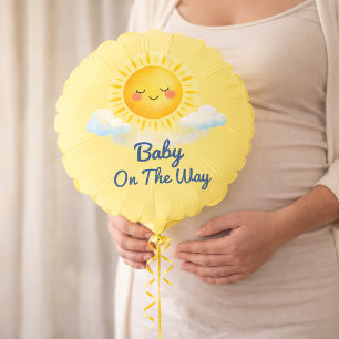Baby On The Way Yellow Sunshine Baby Shower Balloon
