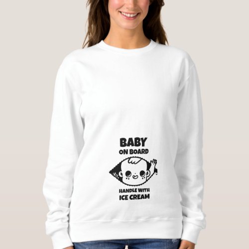 Baby Onboard Handle With Ice Cream Pregnant Shirt