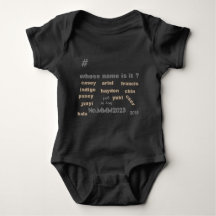 Baby One Piece Bodysuit/ Unisex Names/MMETROPOLIM 