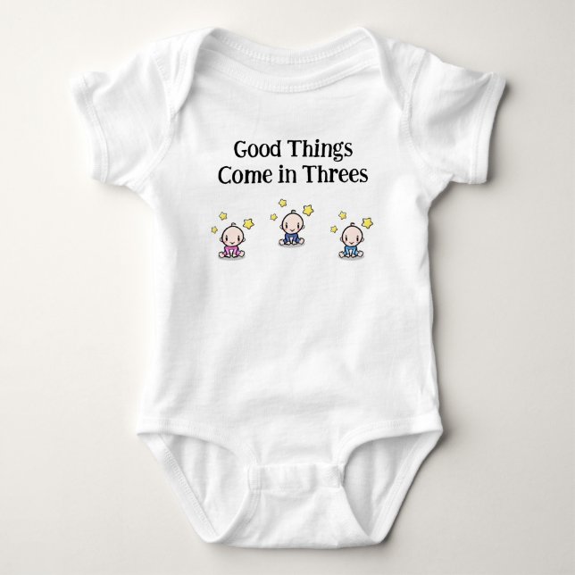 baby one piece for triplets, triplets gift idea,  baby bodysuit (Front)