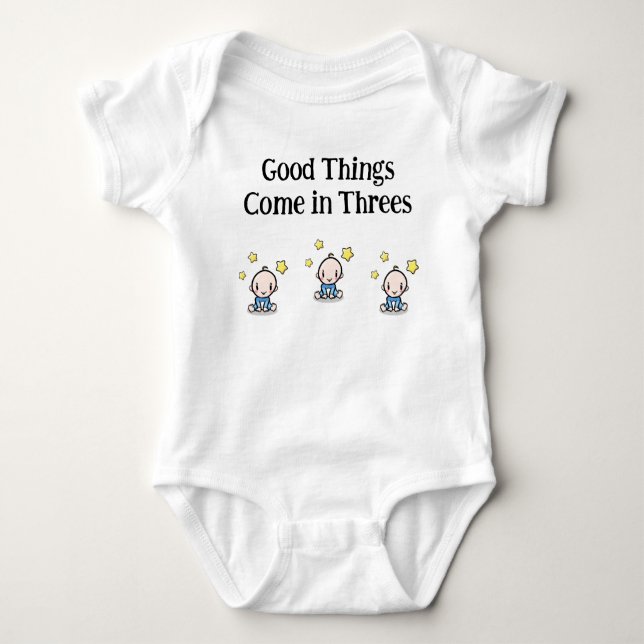 baby one piece for triplets, triplets gift idea,  baby bodysuit (Front)