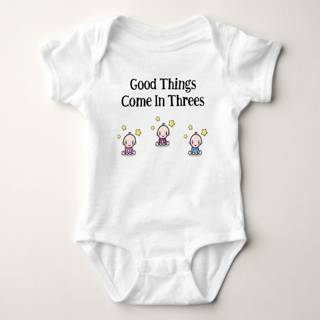 baby one piece for triplets, triplets gift idea,  bodysuit (Front)