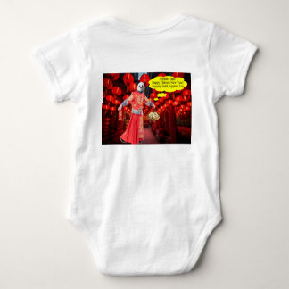 baby one piece. Happy Chinese New Year. panda/ma Baby Bodysuit
