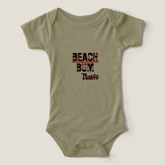 Baby one piece says “Beach Bum” Infant T-shirt (Design Front)