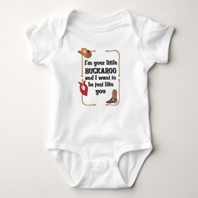 Baby one piece tee - I’m your little buckaroo (Front)