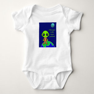 Baby one-piece with alien and moon by Jo Images Baby Bodysuit