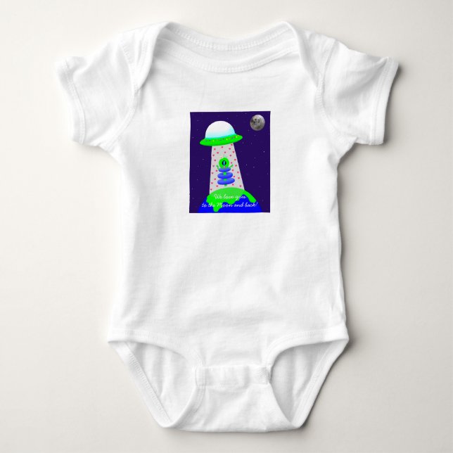 Baby one-piece with alien and moon by Jo Images Bodysuit (Front)