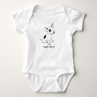 Baby one-piece with cute bull-terrier pup baby bodysuit