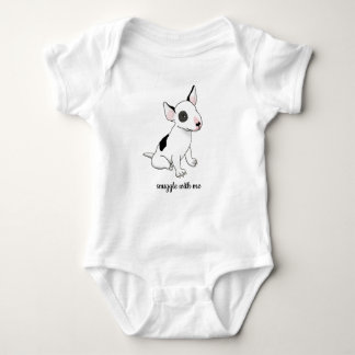 Baby one-piece with cute bull-terrier pup bodysuit