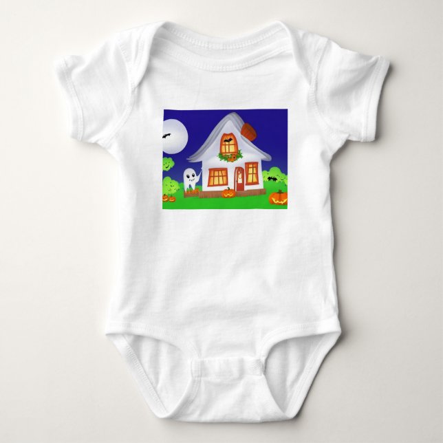 Baby One Piece with Halloween Picture Baby Bodysuit (Front)