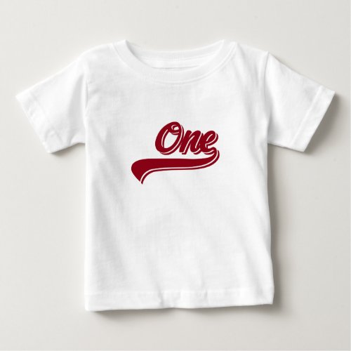 Baby ONE Year Baseball  T_Shirt