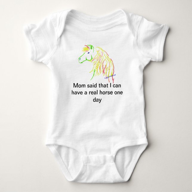 Baby onesy, creeper with horse artwork (Front)
