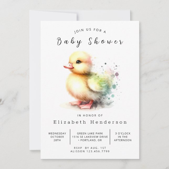  Baby Online Duck Baby Shower Invitation (Front)