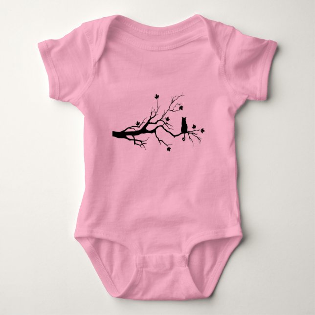 Baby onsie with Cat in tree Baby Bodysuit (Front)