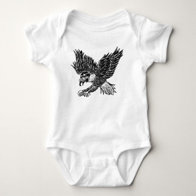 Baby onsie with eagle and future snowboarder baby bodysuit (Front)