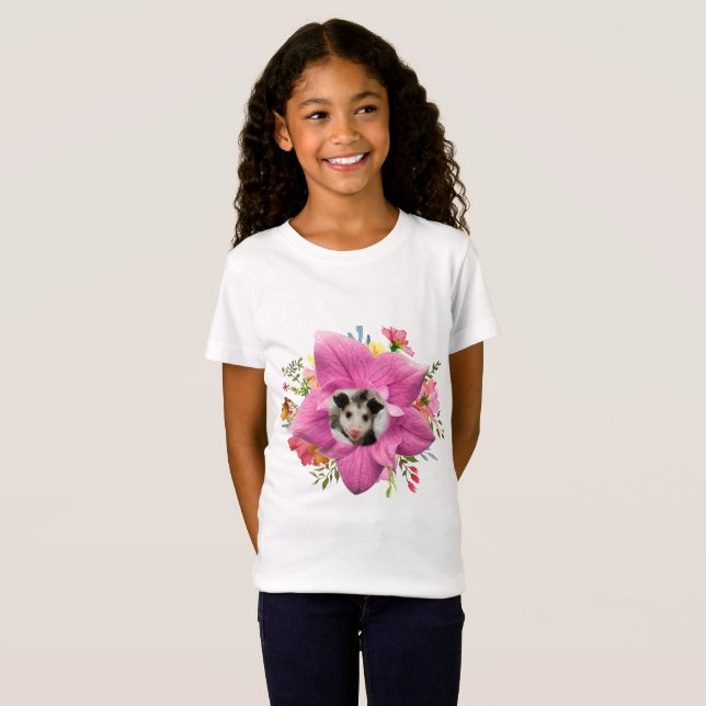 Baby Opossum Floral T-Shirt (Front Full)