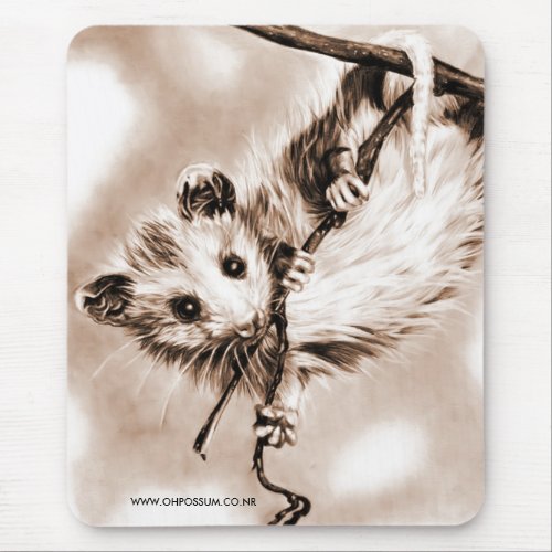 Baby Opossum Mousepad _ Sepia