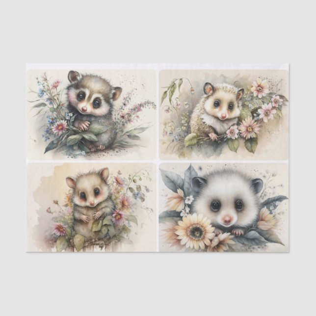 Baby Opossums  Tissue Paper (Front)