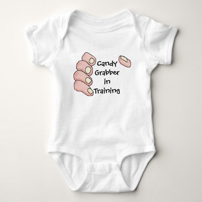 Baby or Childrens' Candy Grabber Halloween T-Shirt Baby Bodysuit (Front)