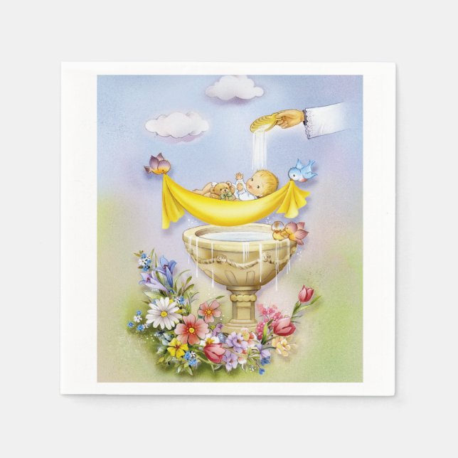 Baby or infant baptism ceremony napkins (Front)