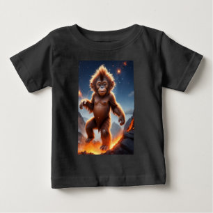 Baby Orangutan and Volcano Baby T-Shirt