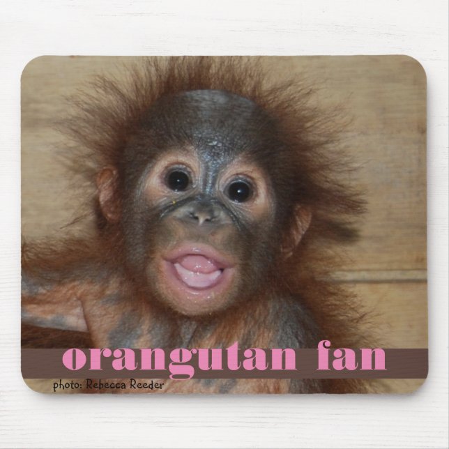Baby orangutan Fan Mouse Pad (Front)