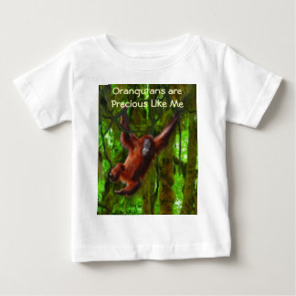 Baby Orangutan & Rainforest Primate Art Gift Baby T-Shirt