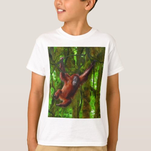 Baby Orangutan  Rainforest Primate Art Gift T_Shirt