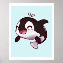 Baby Orca Cute Print for Kids or Nursery Decor