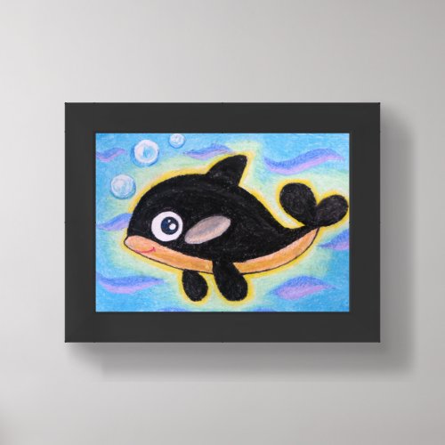 baby orca framed art
