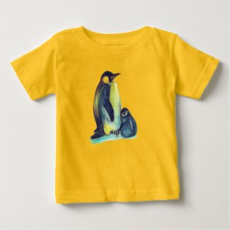 Baby Organic Bodysuit Penguins Drawing