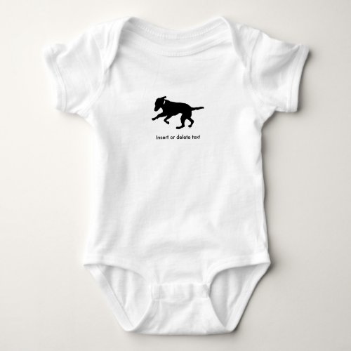 Baby organic bodysuit playful black lab