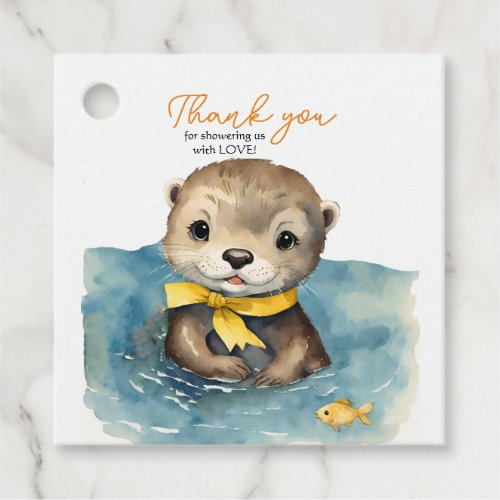 Baby Otter Baby Shower Gender Neutral Thank You Favor Tags