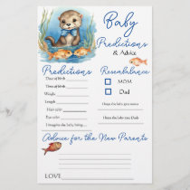 Baby Otter Boy Baby Predictions Advice Card