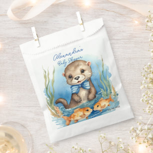 Baby Otter Boy Baby Shower Favor Bag