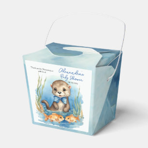 Baby Otter Boy Baby Shower Favor Boxes