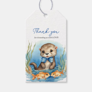Baby Otter Boy Baby Shower Thank You Gift Tags