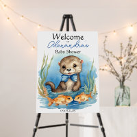 Baby Otter Boy Baby Shower Welcome