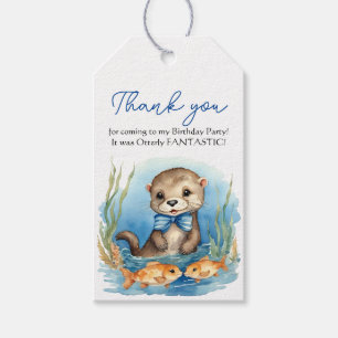 Baby Otter Boy Birthday Thank You Gift Tags