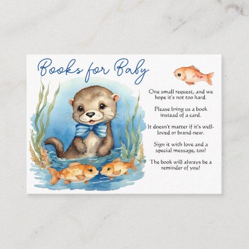 Baby Otter Boy Books for Baby  Enclosure Card