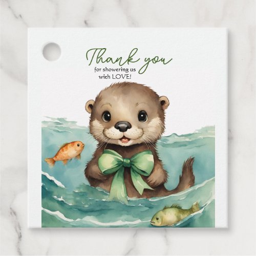 Baby Otter Gender Neutral Baby Shower Thank You Favor Tags