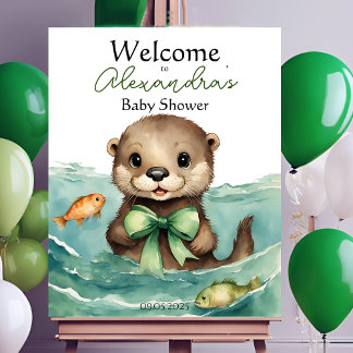Baby Otter Gender Neutral Baby Shower Welcome Foam Board
