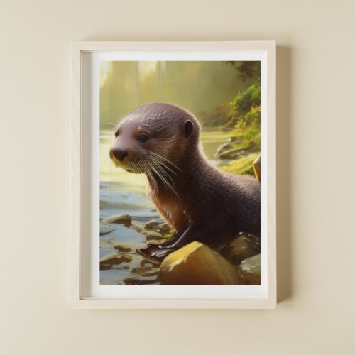 Baby Otter Wildlife Portrait   Poster