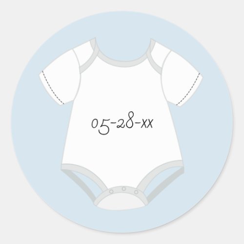 Baby Outfit Stickers with Due Date