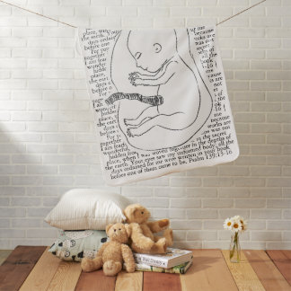 Baby Outline with Psalm 139:13-16 Blanket