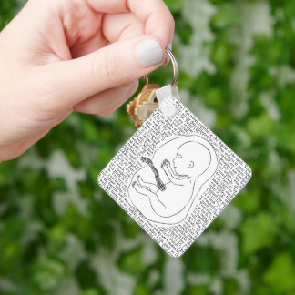 Baby Outline with Psalm 139:13-16 Keychain