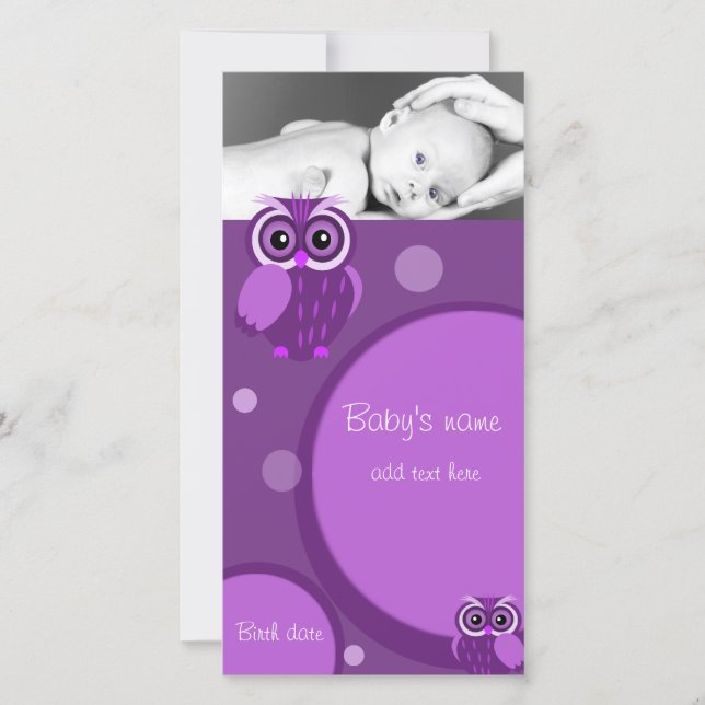 Baby Owl Announcement (Front)