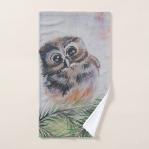 Baby Owl Bath Towel Set